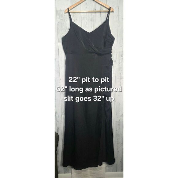 Birdy Grey Catherine Satin Leg Slit Ruched Side Bridesmaid Wedding Guest Maxi Dr - Picture 4 of 8